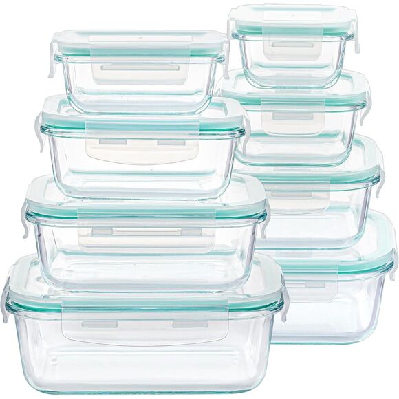 Vtopmart 8 Pack Glass Food Storage Containers with Airtight Lids Glass Meal Prep - Picture 1 of 7